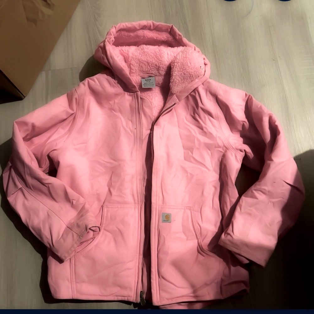 Little Girls Carhartt Winter Coat, Pink. Size M (10-12).